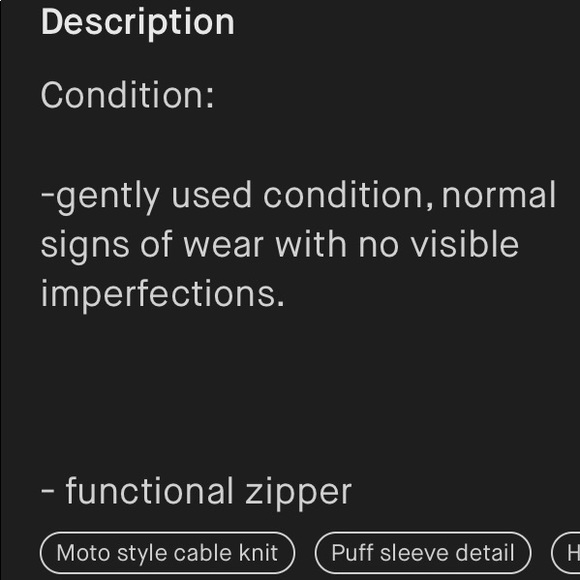 H&M moto style sweater jacket - Picture 4 of 4